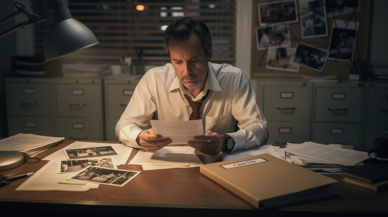 detective preparing case notes