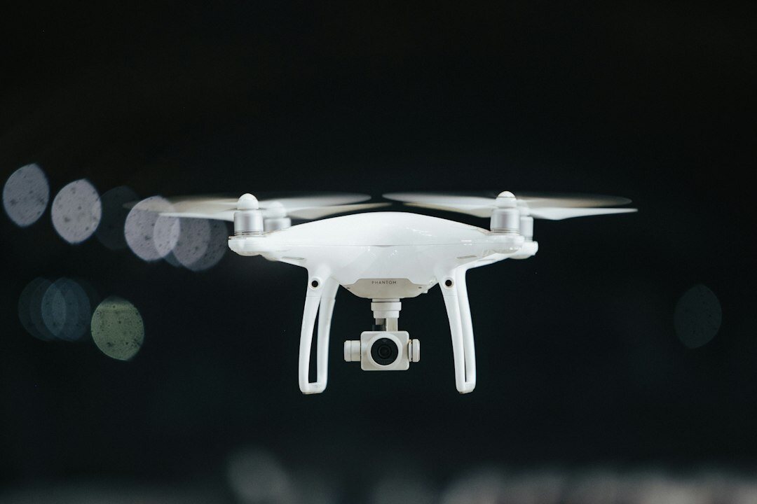 drone flying at night