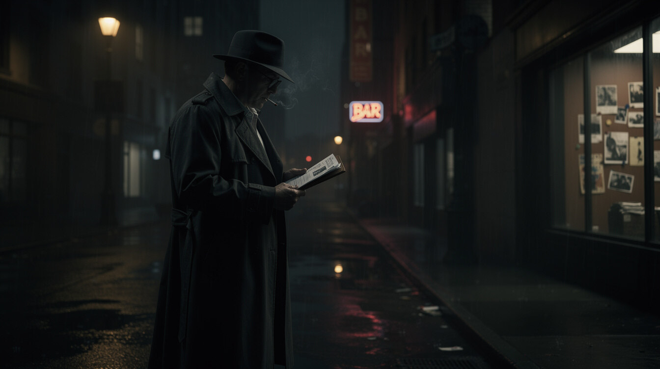private investigator in shadow
