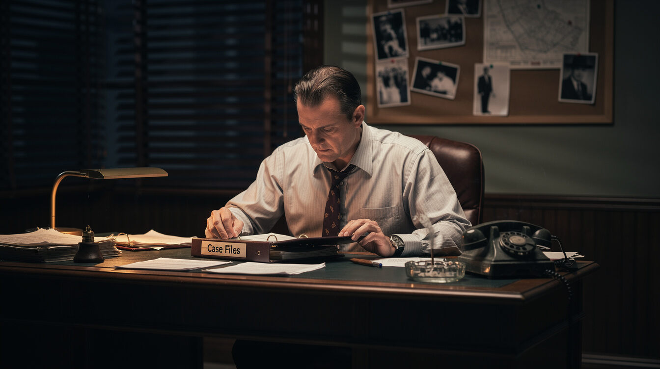 detective preparing case notes
