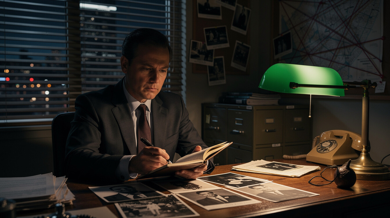 private investigator in office